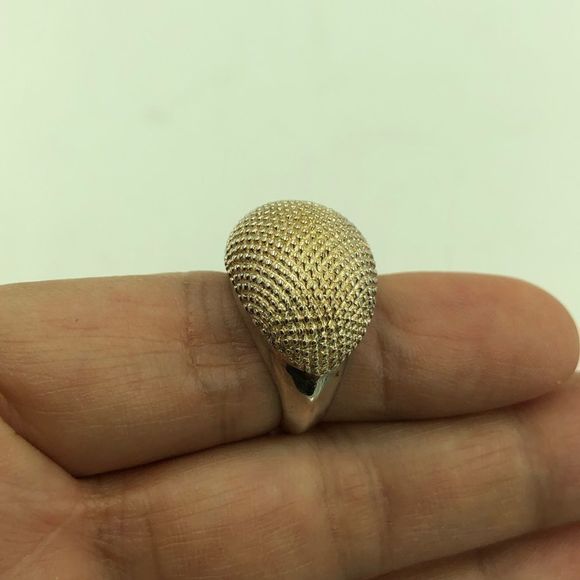 925 Sterling Silver Pegged Dome Ring Size 5 - Picture 3 of 7